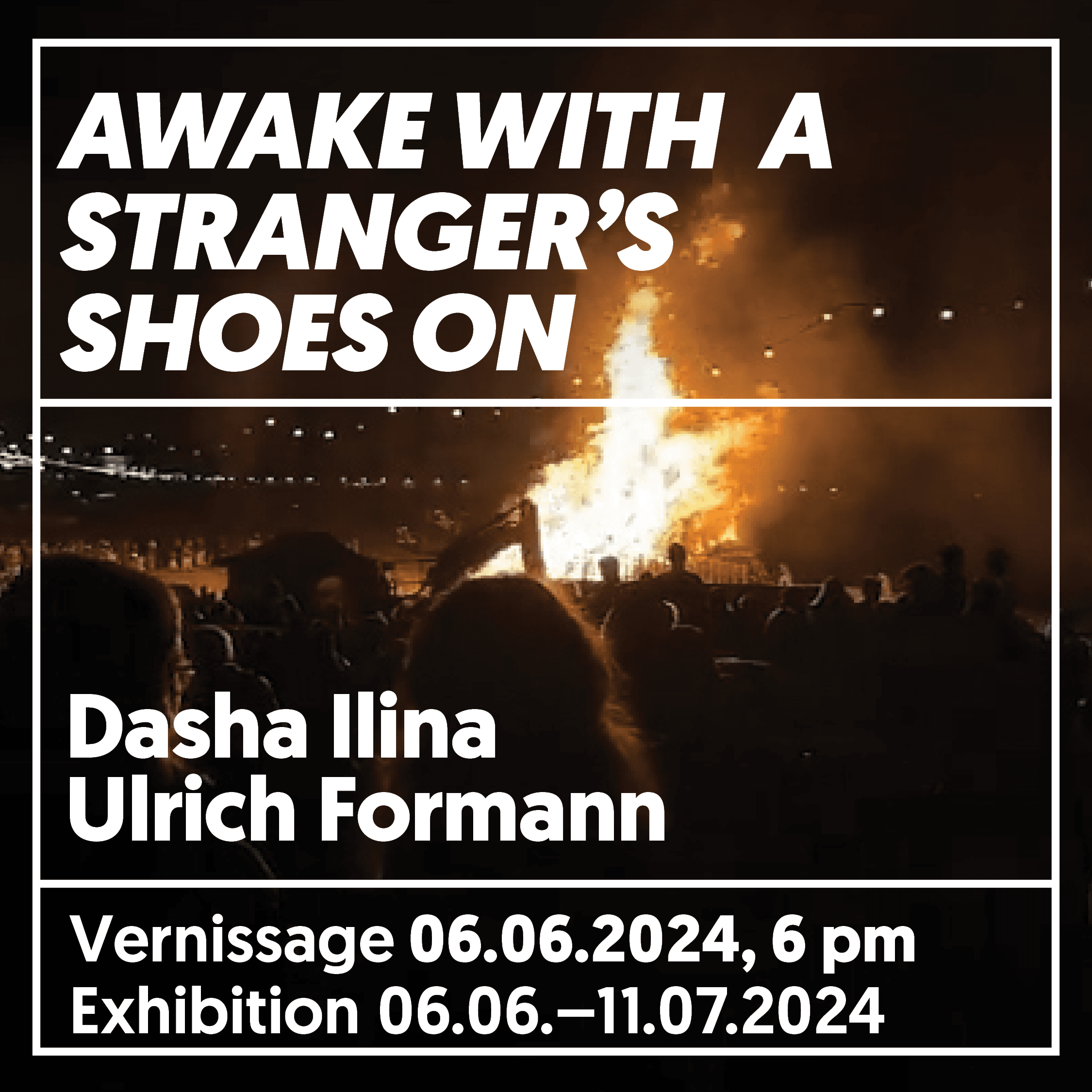 Awake with a stranger´s shoes on exhibition flyer