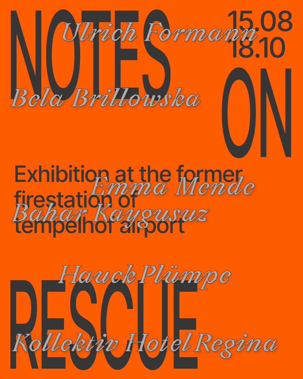 Notes On Rescue exhibition flyer